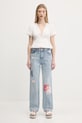Βαμβακερό πουκάμισο Tommy Jeans DW0DW21352 λευκό SS25