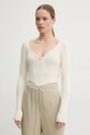 Herskind cardigan cu amestec de mătase Gili bej 5539106