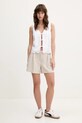 Ľanová vesta Hollister Co. KI340.5068.100 béžová SS25