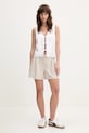 Hollister Co. kamizelka lniana KI340.5068.100 beżowy SS25