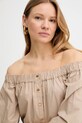 Bavlněná halenka Marciano Guess PAT béžová 5GGH28.7315A