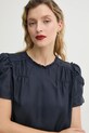 MUNTHE bluza de matase FAHSAI bleumarin 251100925118