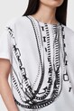 AllSaints bluza din bumbac METALLO W039JC alb SS25