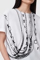 AllSaints bluzka bawełniana METALLO W039JC biały SS25