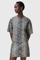 AllSaints bluzka skórzana RENAI casual multicolor W009PC