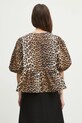 Одяг Бавовняна сорочка GANNI Printed Cotton Poplin Peplum F9116 коричневий
