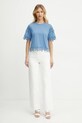 Morgan tricou din bumbac DFUTUR DFUTUR albastru SS25