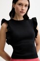 United Colors of Benetton top czarny 3FMED10A3