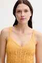 United Colors of Benetton top din bumbac galben 101TDH01B