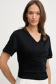 Хлопковая футболка United Colors of Benetton чёрный 3J5CD401R