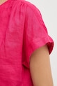 Λευκή μπλούζα United Colors of Benetton 5BMLDQ0BR ροζ