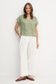 United Colors of Benetton bluză din in 5BMLDQ0BR verde SS25