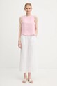 Lanena bluza United Colors of Benetton 5BMLDQ0BU roza SS25
