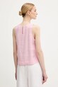 Odzież United Colors of Benetton bluzka lniana 5BMLDQ0BU różowy