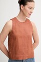 Льняная блузка United Colors of Benetton оранжевый 5BMLDQ0BU