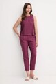 Льняная блузка United Colors of Benetton 5BMLDQ0BU фиолетовой SS25