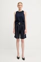 United Colors of Benetton maglietta di lino 5BMLDQ0BU blu navy SS25