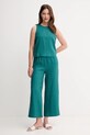 Льняна блузка United Colors of Benetton 5BMLDQ0BU бірюзовий SS25