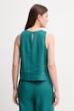Abbigliamento United Colors of Benetton maglietta di lino 5BMLDQ0BU turchese