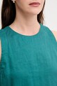 Льняна блузка United Colors of Benetton 5BMLDQ0BU бірюзовий