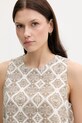 United Colors of Benetton top lniany biały 5KPRDQ0BU