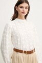 Hoss Intropia bluza din bumbac alb 6289131
