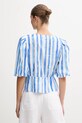 Odzież Pedro del Hierro bluzka lniana 7659079 fioletowy