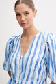 Pedro del Hierro bluzka lniana fioletowy 7659079