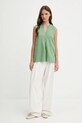Pedro del Hierro bluză din in 7659074 verde SS25