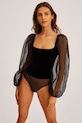 Body Undress Code Hazy Line Bodysuit Thong slim čierna 815