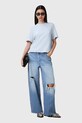 Хлопковая футболка AllSaints LISA W020JZ голубой