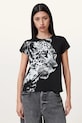AllSaints tricou din bumbac KIARA ANNA print negru W155JC