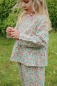 Detská blúzka Konges Sløjd ELIN BOW BLOUSE GOTS kvetinový tyrkysová KS102432