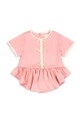 Блузка Konges Sløjd SHEENY BLOUSE короткий рожевий KS103160