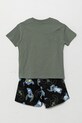 Dětské bavlněné pyžamo United Colors of Benetton 30960P08H.G.Seasonal zelená SS25