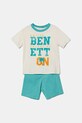 United Colors of Benetton pijama copii set turcoaz 30960P08O.G.Seasonal