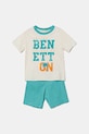 United Colors of Benetton piżama dziecięca komplet turkusowy 30960P08O.G.Seasonal