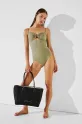 Karl Lagerfeld costum de baie dintr-o bucată verde A1W46017