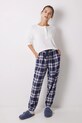women'secret pantaloni pijama bumbac MIX AND MATCH PERFECT MATCH 3708472 albastru