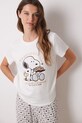 women'secret piżama bawełniana SNOOPY 3138625 beżowy SS25