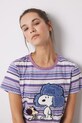 women'secret cămașă de noapte din bumbac SNOOPY 4448054 violet SS25
