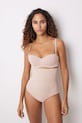 Σλιπ σύσφιξης σώματος women'secret SHAPE MICRO BONDING πλεκτό ύφασμα μπεζ 5182796