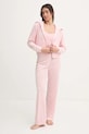 Juicy Couture pantaloni de pijama VICKY RIB FLARE PANT JCLAS125504 roz SS25