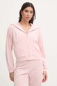 Juicy Couture bluza pijama LIV RIB VELOUR HOODIE munte roz JCLBJ125503