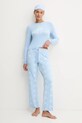 Пижама с маской для сна Juicy Couture PILLOW PRINCESS LS PYJAMA SET трикотаж голубой JCLPJ125662