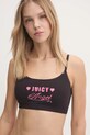 Juicy Couture biustonosz JUICY SLOGAN BRALETTE dzianina czarny JCTBT125954