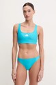 adidas Performance costum de baie din două piese 3 Srtipes moale turcoaz JP0151