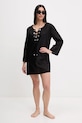 MICHAEL Michael Kors bluză de plajă din bumbac MM3Q156 negru SS25