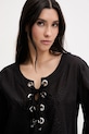 MICHAEL Michael Kors bluză de plajă din bumbac negru MM3Q156