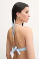 Pepe Jeans sutien de baie SATIN STRP BR TOP PLB10535 albastru SS25